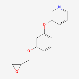 molecular formula C14H13NO3 B2396092 3-[3-(Oxiran-2-ylmethoxy)phenoxy]pyridine CAS No. 2411220-63-6