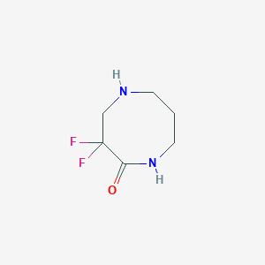 molecular formula C6H10F2N2O B2396144 3,3-Difluoro-1,5-diazocan-2-one CAS No. 2168237-60-1