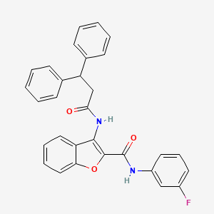 molecular formula C30H23FN2O3 B2396149 3-(3,3-diphenylpropanamido)-N-(3-fluorophenyl)benzofuran-2-carboxamide CAS No. 887882-37-3