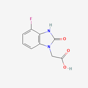 molecular formula C9H7FN2O3 B2396151 2-(4-Fluoro-2-oxo-2,3-dihydrobenzo[d]imidazol-1-yl)acetic acid CAS No. 1556405-83-4