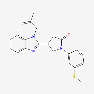 molecular formula C22H23N3OS B2396153 4-(1-(2-methylallyl)-1H-benzo[d]imidazol-2-yl)-1-(3-(methylthio)phenyl)pyrrolidin-2-one CAS No. 847397-69-7