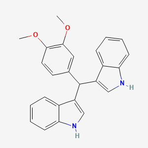 molecular formula C25H22N2O2 B2396154 3-[(3,4-二甲氧基苯基)-(1H-吲哚-3-基)甲基]-1H-吲哚 CAS No. 33948-95-7