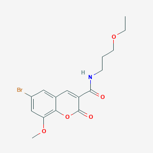 molecular formula C16H18BrNO5 B2396158 6-bromo-N-(3-ethoxypropyl)-8-methoxy-2-oxo-2H-chromene-3-carboxamide CAS No. 923233-64-1