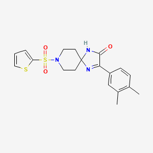 3-(3,4-Dimethylphenyl)-8-(thiophen-2-ylsulfonyl)-1,4,8-triazaspiro[4.5]dec-3-en-2-one