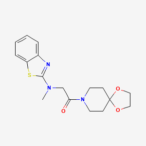 molecular formula C17H21N3O3S B2396169 2-(Benzo[d]thiazol-2-yl(methyl)amino)-1-(1,4-dioxa-8-azaspiro[4.5]decan-8-yl)ethanone CAS No. 1351644-40-0