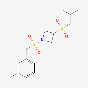 molecular formula C15H23NO4S2 B2396174 3-(Isobutylsulfonyl)-1-((3-methylbenzyl)sulfonyl)azetidine CAS No. 1797316-91-6