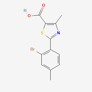 molecular formula C12H10BrNO2S B2396192 2-(2-溴-4-甲基苯基)-4-甲基噻唑-5-羧酸 CAS No. 1551680-75-1