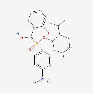 molecular formula C25H35FNO3P B2396207 2-Isopropyl-5-methylcyclohexyl (4-(dimethylamino)phenyl)((2-fluorophenyl)(hydroxy)methyl)phosphinate CAS No. 474879-23-7