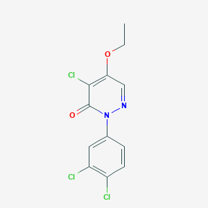 molecular formula C12H9Cl3N2O2 B2396208 4-chloro-2-(3,4-dichlorophenyl)-5-ethoxy-3(2H)-pyridazinone CAS No. 478080-52-3