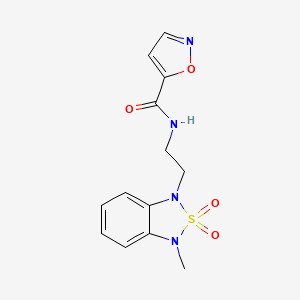 N-(2-(3-methyl-2,2-dioxidobenzo[c][1,2,5]thiadiazol-1(3H)-yl)ethyl)isoxazole-5-carboxamide