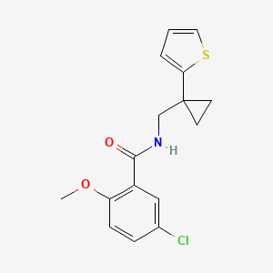5-chloro-2-methoxy-N-((1-(thiophen-2-yl)cyclopropyl)methyl)benzamide