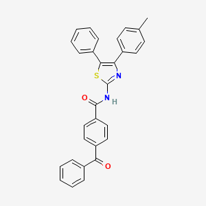 molecular formula C30H22N2O2S B2396232 4-benzoyl-N-[4-(4-methylphenyl)-5-phenyl-1,3-thiazol-2-yl]benzamide CAS No. 312749-51-2