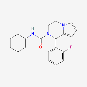 molecular formula C20H24FN3O B2396239 N-cyclohexyl-1-(2-fluorophenyl)-3,4-dihydropyrrolo[1,2-a]pyrazine-2(1H)-carboxamide CAS No. 900012-26-2