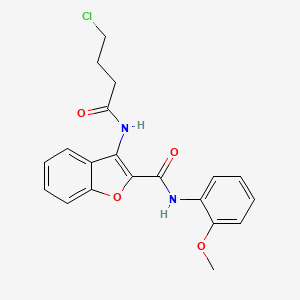 molecular formula C20H19ClN2O4 B2396242 3-(4-chlorobutanamido)-N-(2-methoxyphenyl)benzofuran-2-carboxamide CAS No. 887890-55-3