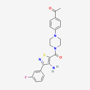 1-(4-(4-(4-Amino-3-(3-fluorophenyl)isothiazole-5-carbonyl)piperazin-1-yl)phenyl)ethanone