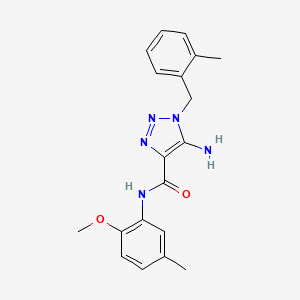 molecular formula C19H21N5O2 B2396253 5-amino-N-(2-methoxy-5-methylphenyl)-1-[(2-methylphenyl)methyl]triazole-4-carboxamide CAS No. 899738-19-3