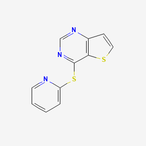 molecular formula C11H7N3S2 B2396272 4-Pyridin-2-ylsulfanylthieno[3,2-d]pyrimidine CAS No. 679784-48-6