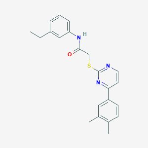 2-{[4-(3,4-dimethylphenyl)pyrimidin-2-yl]sulfanyl}-N-(3-ethylphenyl)acetamide