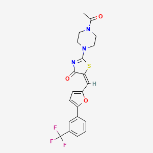 (E)-2-(4-acetylpiperazin-1-yl)-5-((5-(3-(trifluoromethyl)phenyl)furan-2-yl)methylene)thiazol-4(5H)-one