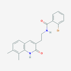 2-bromo-N-(2-(7,8-dimethyl-2-oxo-1,2-dihydroquinolin-3-yl)ethyl)benzamide