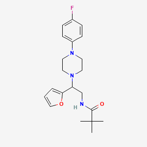 N-(2-(4-(4-fluorophenyl)piperazin-1-yl)-2-(furan-2-yl)ethyl)pivalamide