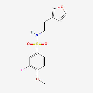 molecular formula C13H14FNO4S B2396310 3-fluoro-N-(2-(furan-3-yl)ethyl)-4-methoxybenzenesulfonamide CAS No. 1428375-55-6