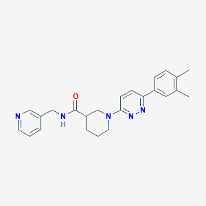 molecular formula C24H27N5O B2396311 1-(6-(3,4-dimethylphenyl)pyridazin-3-yl)-N-(pyridin-3-ylmethyl)piperidine-3-carboxamide CAS No. 1251616-78-0