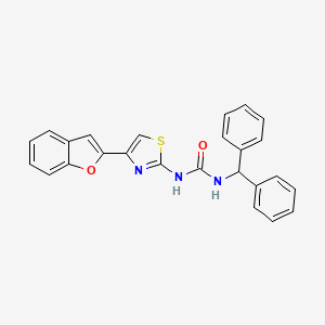 molecular formula C25H19N3O2S B2396312 1-Benzhydryl-3-(4-(benzofuran-2-yl)thiazol-2-yl)urea CAS No. 1203277-05-7