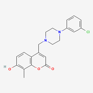4-[[4-(3-Chlorophenyl)piperazin-1-yl]methyl]-7-hydroxy-8-methylchromen-2-one