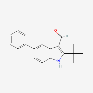 molecular formula C19H19NO B2396317 2-tert-butyl-5-phenyl-1H-indole-3-carbaldehyde CAS No. 590392-05-5
