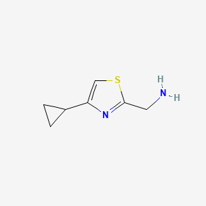 molecular formula C7H10N2S B2396323 (4-Cyclopropyl-1,3-thiazol-2-yl)methanamine CAS No. 643725-71-7