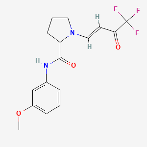 molecular formula C16H17F3N2O3 B2396325 N-(3-methoxyphenyl)-1-[(E)-4,4,4-trifluoro-3-oxobut-1-enyl]pyrrolidine-2-carboxamide CAS No. 1008020-10-7