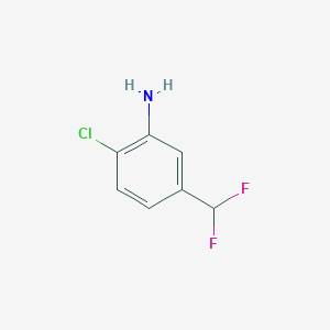 molecular formula C7H6ClF2N B2396332 2-Chloro-5-(difluoromethyl)aniline CAS No. 1261567-27-4