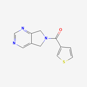 molecular formula C11H9N3OS B2396339 (5H-pyrrolo[3,4-d]pyrimidin-6(7H)-yl)(thiophen-3-yl)methanone CAS No. 1448051-50-0