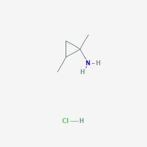 molecular formula C5H12ClN B2396340 1,2-二甲基环丙烷-1-胺盐酸盐 CAS No. 1987865-95-1