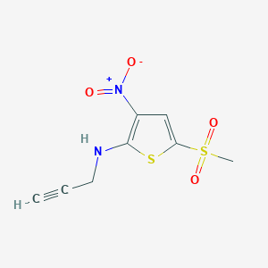 molecular formula C8H8N2O4S2 B2396346 5-methanesulfonyl-3-nitro-N-(prop-2-yn-1-yl)thiophen-2-amine CAS No. 1788681-02-6