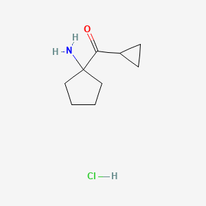 molecular formula C9H16ClNO B2396347 (1-Amino-cyclopentyl)-cyclopropyl-methanone hydrochloride CAS No. 1350473-55-0