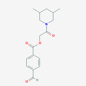 molecular formula C17H21NO4 B2396351 [2-(3,5-Dimethylpiperidin-1-yl)-2-oxoethyl] 4-formylbenzoate CAS No. 721906-43-0
