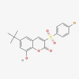 molecular formula C19H17BrO5S B2396361 3-[(4-溴苯)磺酰基]-6-叔丁基-8-羟基-2H-色满-2-酮 CAS No. 893788-78-8