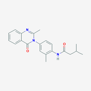 molecular formula C21H23N3O2 B2396364 3-methyl-N-[2-methyl-4-(2-methyl-4-oxoquinazolin-3-yl)phenyl]butanamide CAS No. 903263-27-4