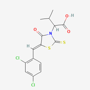 molecular formula C15H13Cl2NO3S2 B2396365 (Z)-2-(5-(2,4-dichlorobenzylidene)-4-oxo-2-thioxothiazolidin-3-yl)-3-methylbutanoic acid CAS No. 1261158-85-3