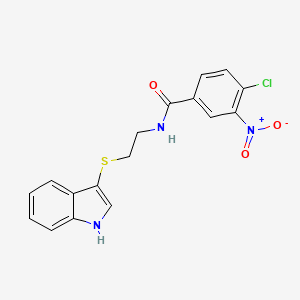 4-chloro-N-[2-(1H-indol-3-ylsulfanyl)ethyl]-3-nitrobenzamide