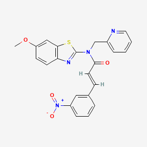 molecular formula C23H18N4O4S B2396386 (E)-N-(6-methoxybenzo[d]thiazol-2-yl)-3-(3-nitrophenyl)-N-(pyridin-2-ylmethyl)acrylamide CAS No. 899735-67-2