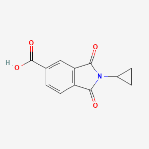 molecular formula C12H9NO4 B2396390 2-Cyclopropyl-1,3-dioxoisoindoline-5-carboxylic acid CAS No. 356576-44-8