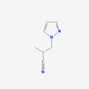 molecular formula C7H9N3 B2396391 2-methyl-3-(1H-pyrazol-1-yl)propanenitrile CAS No. 1006333-18-1