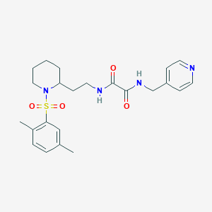 molecular formula C23H30N4O4S B2396393 N1-(2-(1-((2,5-dimethylphenyl)sulfonyl)piperidin-2-yl)ethyl)-N2-(pyridin-4-ylmethyl)oxalamide CAS No. 898461-28-4