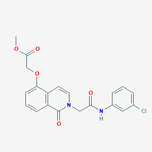 molecular formula C20H17ClN2O5 B2396400 Methyl 2-[2-[2-(3-chloroanilino)-2-oxoethyl]-1-oxoisoquinolin-5-yl]oxyacetate CAS No. 868225-02-9