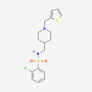 2-chloro-N-((1-(thiophen-2-ylmethyl)piperidin-4-yl)methyl)benzenesulfonamide
