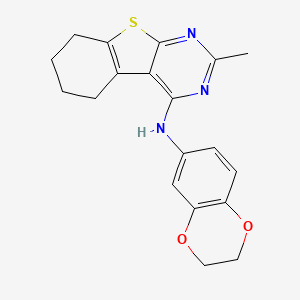 molecular formula C19H19N3O2S B2396405 N-(2,3-dihydro-1,4-benzodioxin-6-yl)-2-methyl-5,6,7,8-tetrahydro-[1]benzothiolo[2,3-d]pyrimidin-4-amine CAS No. 301308-76-9