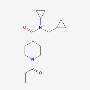 molecular formula C16H24N2O2 B2396407 N-Cyclopropyl-N-(cyclopropylmethyl)-1-prop-2-enoylpiperidine-4-carboxamide CAS No. 2361716-36-9